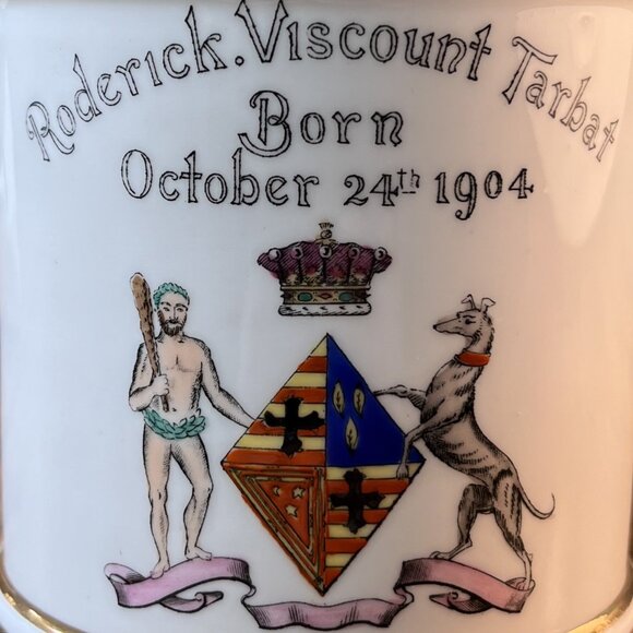 Foley Armorial Commemorative Christening Mug Roderick Viscount Tarbat Dated 1904 - Picture 2 of 7
